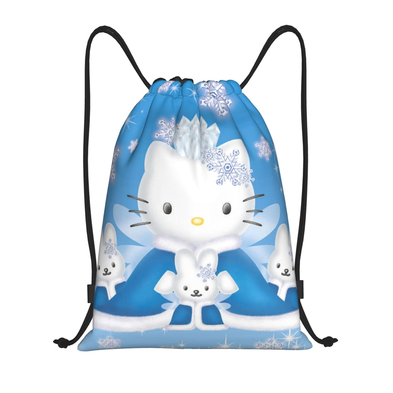 Hello Kitty Drawstring Backpack Sports Gym Bag Drawstring Bag for