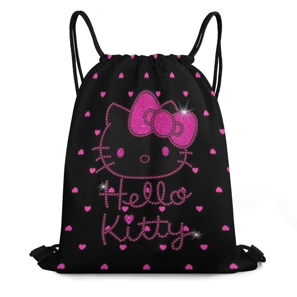 Hello Kitty Drawstring Backpack Water Resistant String Bag