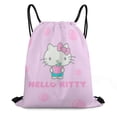 thumbnail image 1 of Hello Kitty Drawstring Backpack Water Resistant String Bag Sackpack Cinch for Sports, Gym, Travel, Swimming, Yoga, Beach, 1 of 7