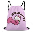 thumbnail image 1 of Hello Kitty Drawstring Backpack Water Resistant String Bag Sackpack Cinch for Sports, Gym, Travel, Swimming, Yoga, Beach, 1 of 7