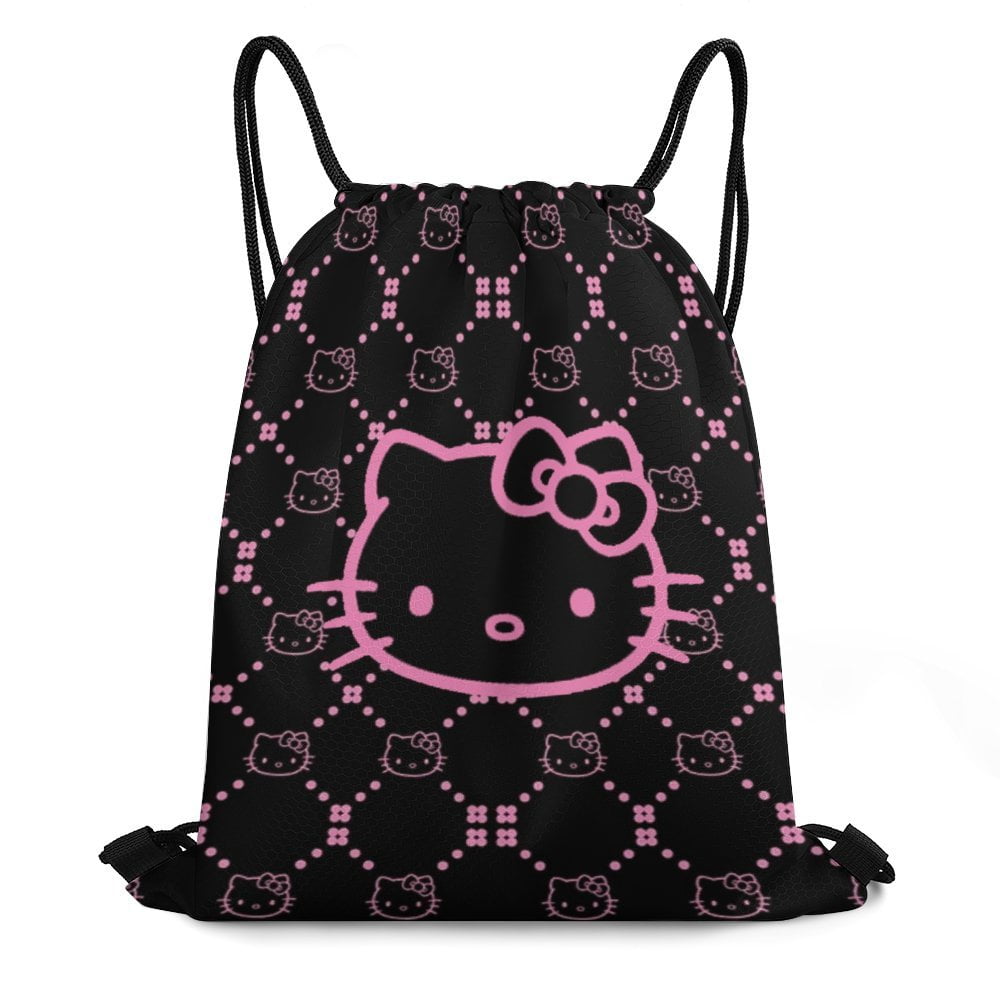 Hello Kitty Drawstring Backpack Water Resistant String Bag