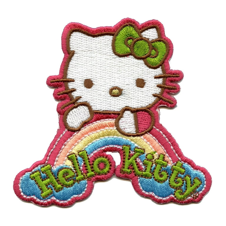 Cute Plain Hello Kitty Woven Embroidery Iron on Patches for Kids Clothes -  China Iron on Patches and Kitty Woven Patch price