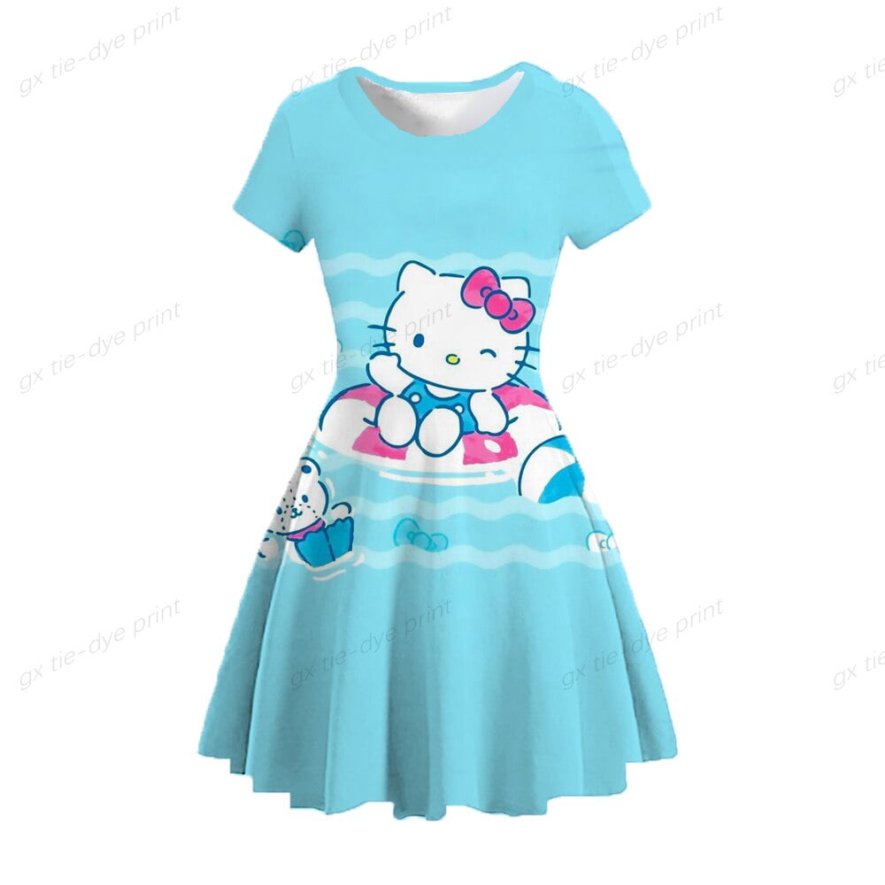 Hello Kitty Dress Fancy Kids Dresses for Girls Birthday Easter Cosplay Dress Up Kid Costume Baby