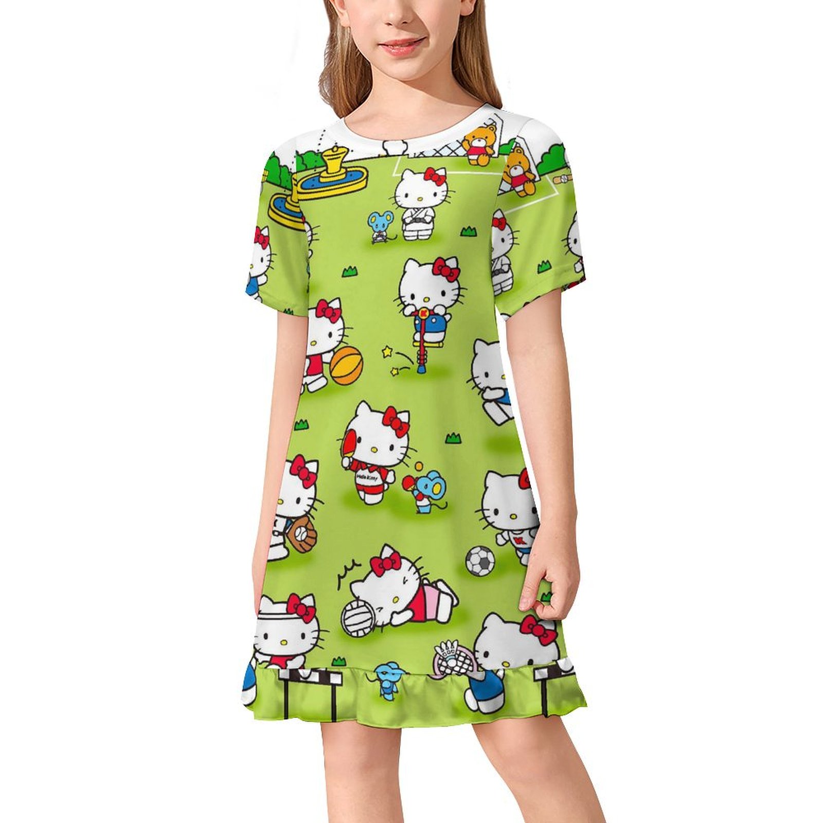 Baby Girl Dress In Beautiful Hello Kitty Printed Design