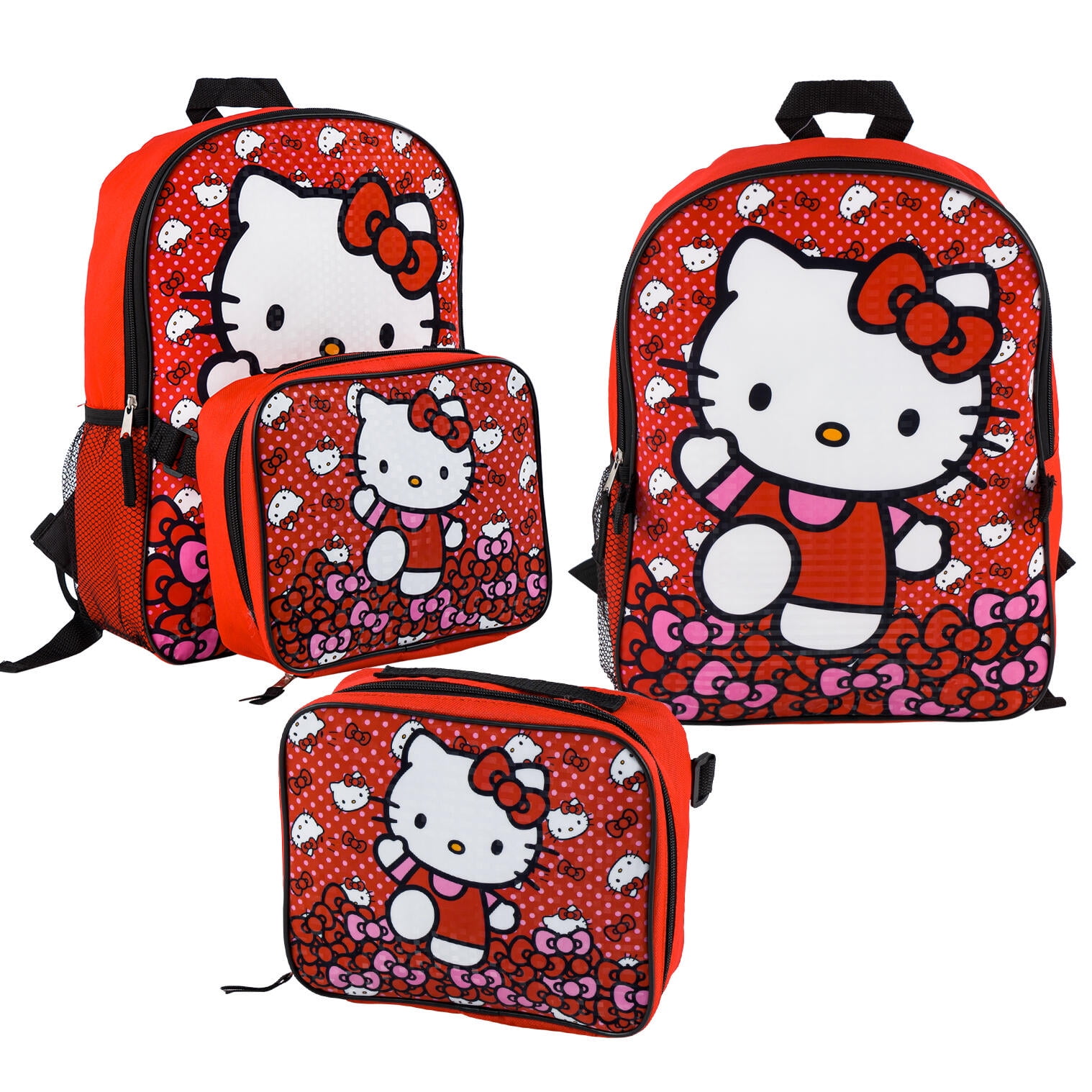Hello Kitty Dresses 16 inches Backpack With Matching Lunch Bag Set- 92664