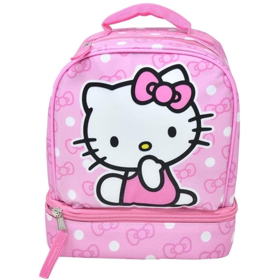 Fast Forward Hello Kitty Drop Bottom Insulated Reusable Lunch Bag with Handle for Girls, School, Daycare & Travel