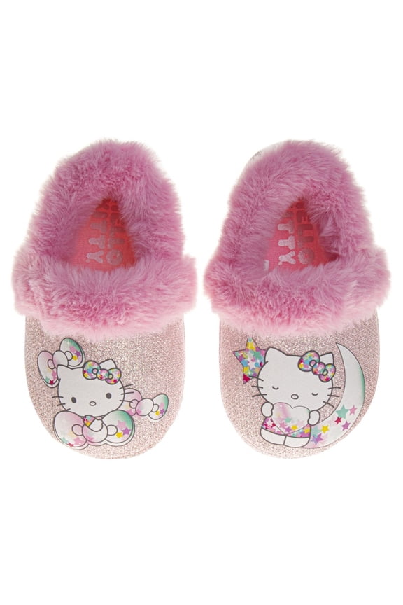 Dual Sizes Girls Slippers. (Toddler Little Kids), Pink, 5 6