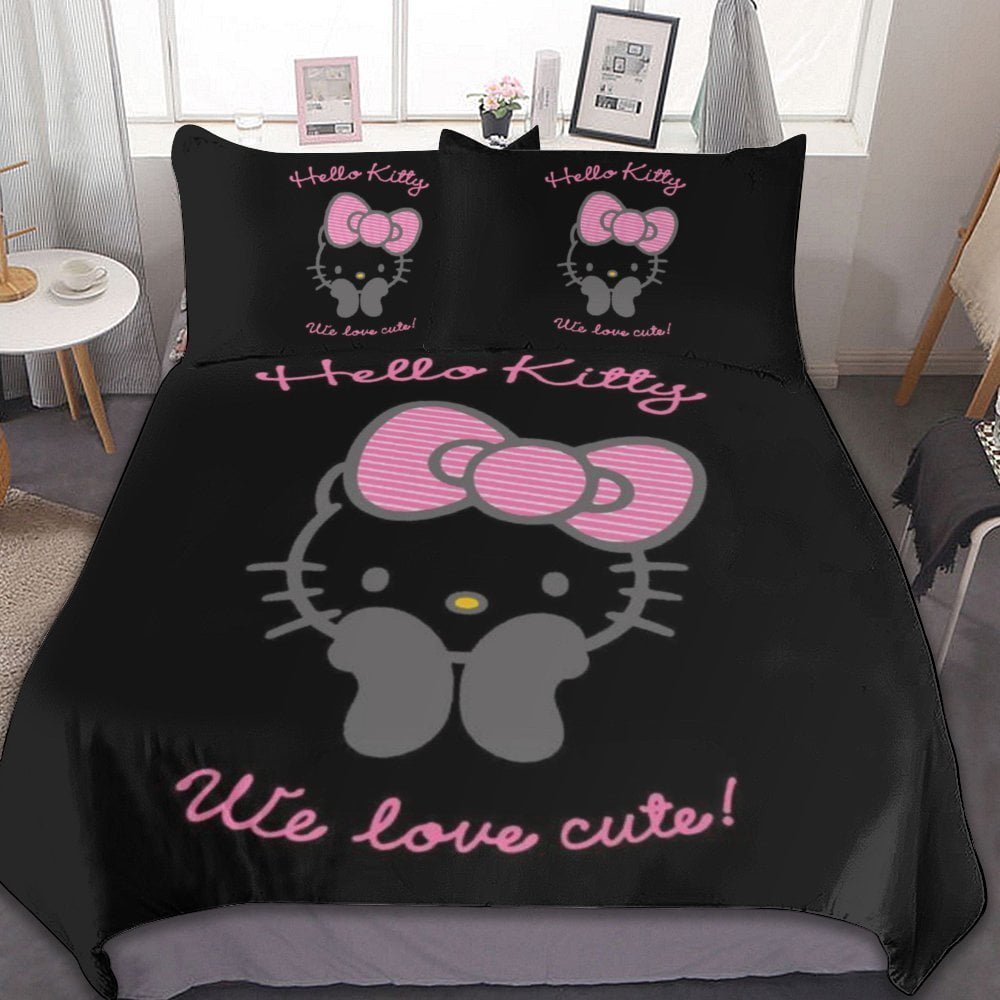 Hello Kitty Duvet Cover Set 3-Piece Bedding Set Soft Warm And ...