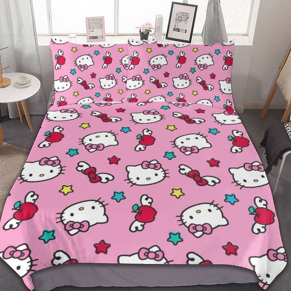Hello Kitty Duvet Cover Set 3 Piece Bedding Set Soft Warm And hello-kitty-duvet-cover-set-3-piece-bedding-set-soft-warm-and