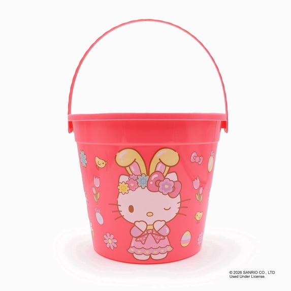 Hello Kitty Easter Plastic Pail Bucket for Indoor and Outdoor Use