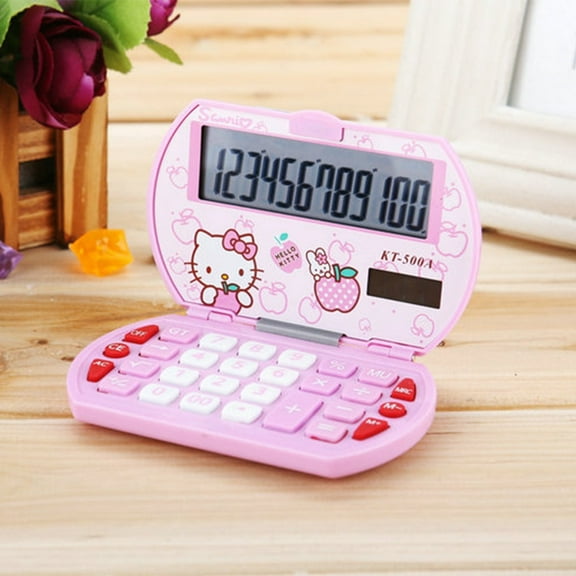 Hello Kitty Electronic Calculator Desktop Home Office School Financial Accounting Tool Slide Science Function Calculation Gifts