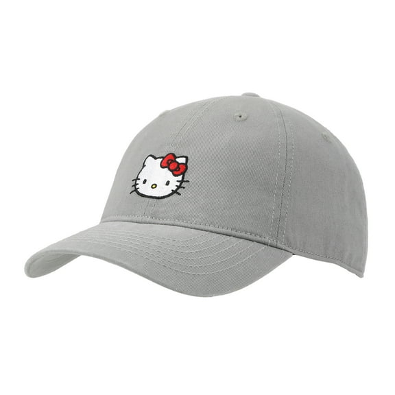 Hello Kitty Embroidered Character Gray Unstructured Baseball Cap