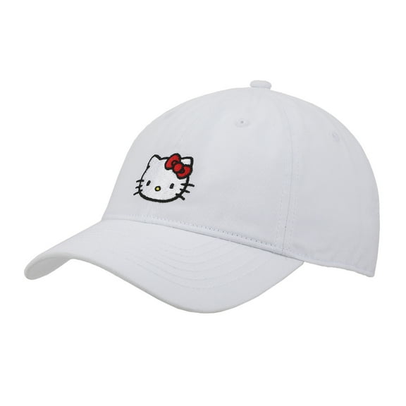 Hello Kitty Embroidered Character White Unstructured Baseball Cap