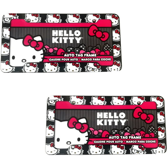 Hello Kitty Face License Plastic Plate Frame 2 Piece Pack