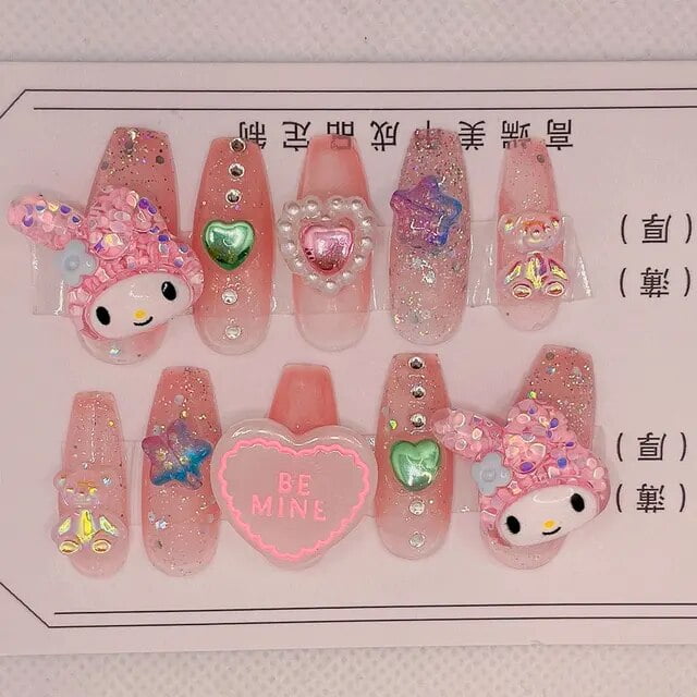 Hello Kitty False Nail Kawaii Sanrio Accessories Anime Y2k Kuromi ...