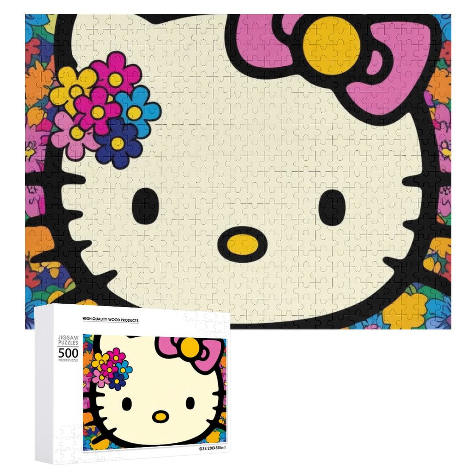 Hello Kitty Fan Art Pins Puzzles,Puzzles for Adults 500 Pieces,Wooden ...