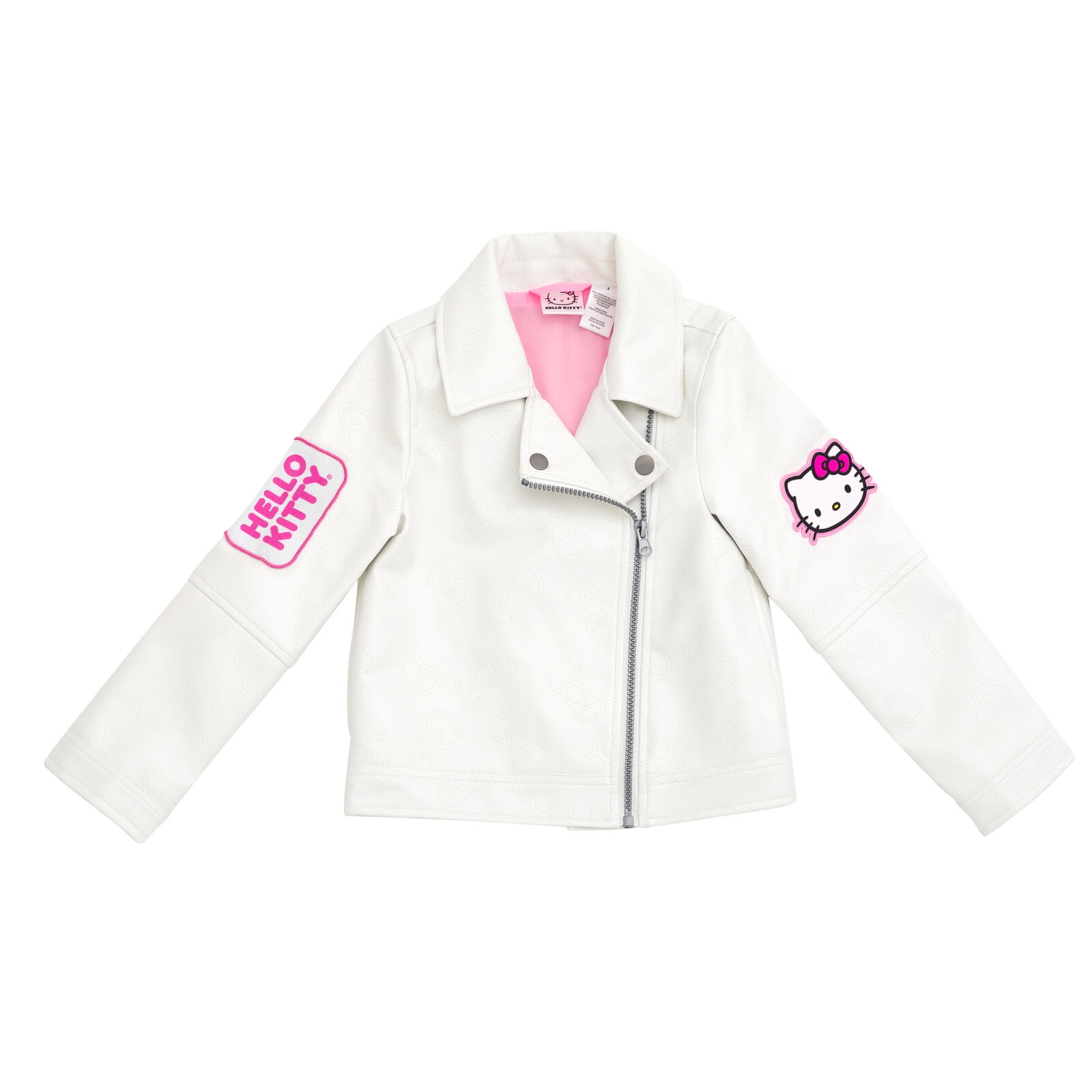 Hello Kitty Faux Leather Moto Jacket Metallic Little Kid to Big Kid
