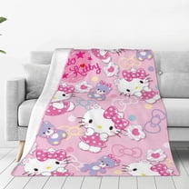 Hello Kitty Fleece Blanket Super Soft Cozy Throw Blanket 40"X30", Lightweight Fuzzy Comfy Flannel Blanket Warm Plush Throw Blankets For Couch, Sofa, Bed