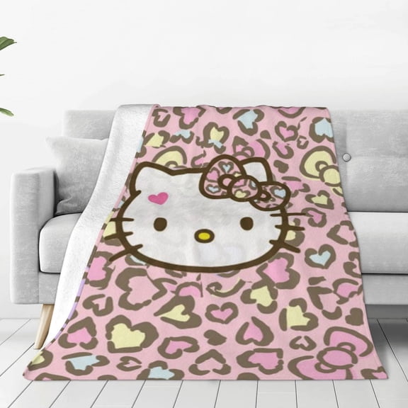 Hello Kitty Fleece Blanket Super Soft Cozy Throw Blanket 40"X30", Lightweight Fuzzy Comfy Flannel Blanket Warm Plush Throw Blankets For Couch, Sofa, Bed