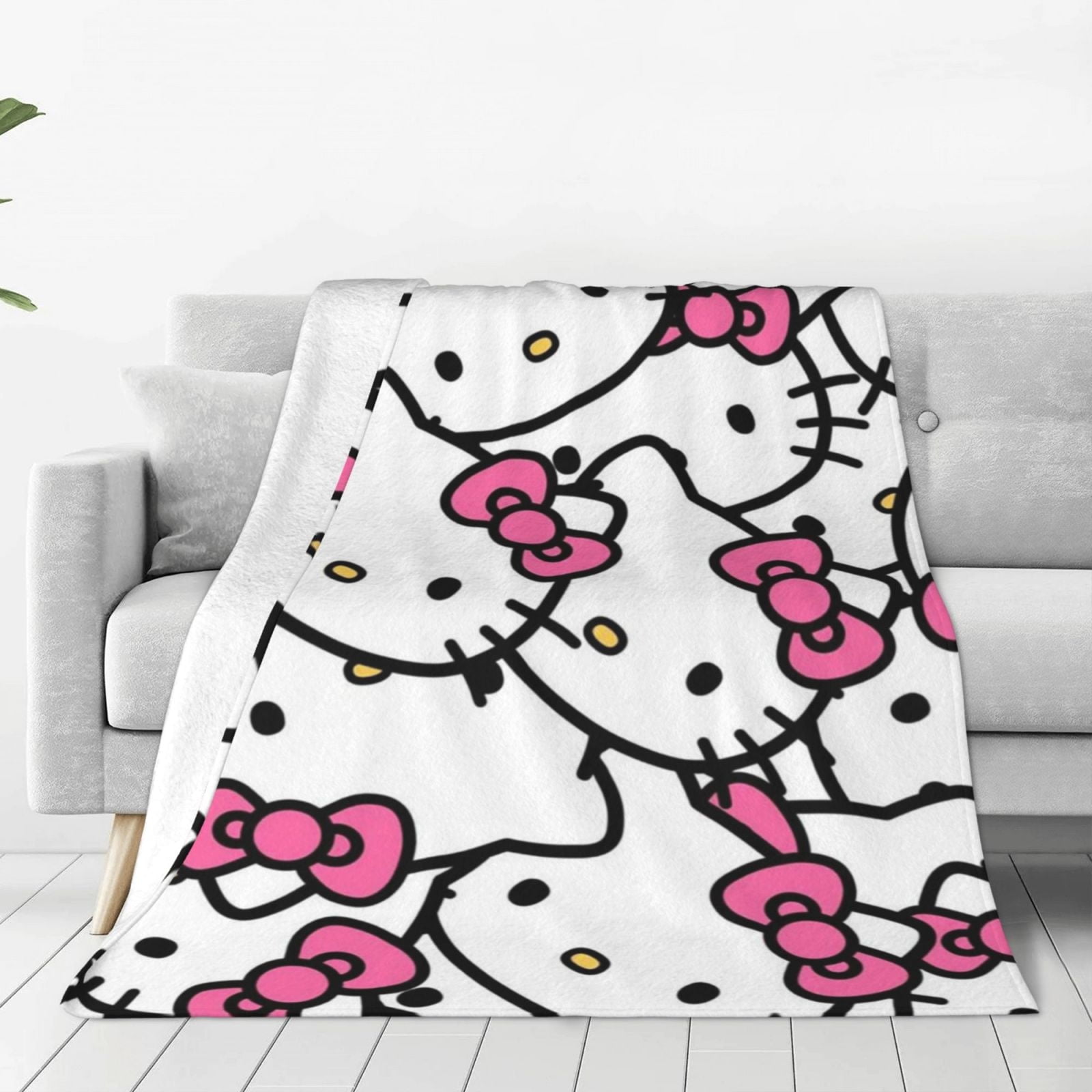 Hello Kitty Fleece Blanket Super Soft Cozy Throw Blanket 80 X60