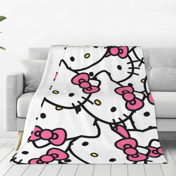 Hello Kitty Fleece Blanket Super Soft Cozy Throw Blanket 40"X30", Lightweight Fuzzy Comfy Flannel Blanket Warm Plush Throw Blankets For Couch, Sofa, Bed