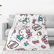 Hello Kitty Fleece Blanket Super Soft Cozy Throw Blanket 40"X30", Lightweight Fuzzy Comfy Flannel Blanket Warm Plush Throw Blankets For Couch, Sofa, Bed
