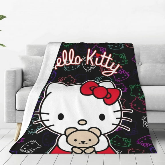 Hello Kitty Fleece Blanket Super Soft Cozy Throw Blanket 40"X30", Lightweight Fuzzy Comfy Flannel Blanket Warm Plush Throw Blankets For Couch, Sofa, Bed