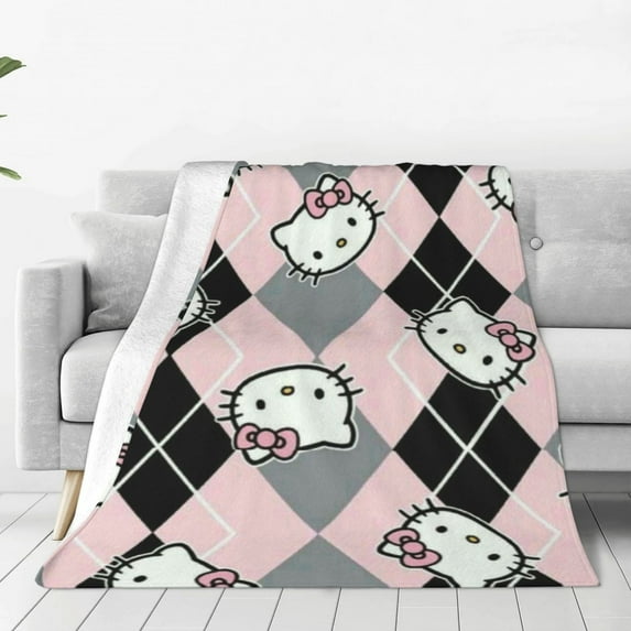 Hello Kitty Fleece Blanket Super Soft Cozy Throw Blanket 50"X40", Lightweight Fuzzy Comfy Flannel Blanket Warm Plush Throw Blankets For Couch, Sofa, Bed