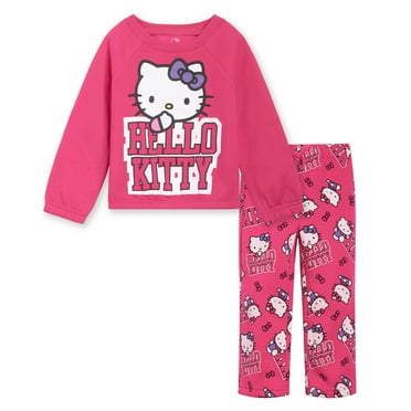 Hello Kitty Fleece Boxy Sweatshirt Crop Top and Flare Pants Outfit Set Toddler to Big Kid