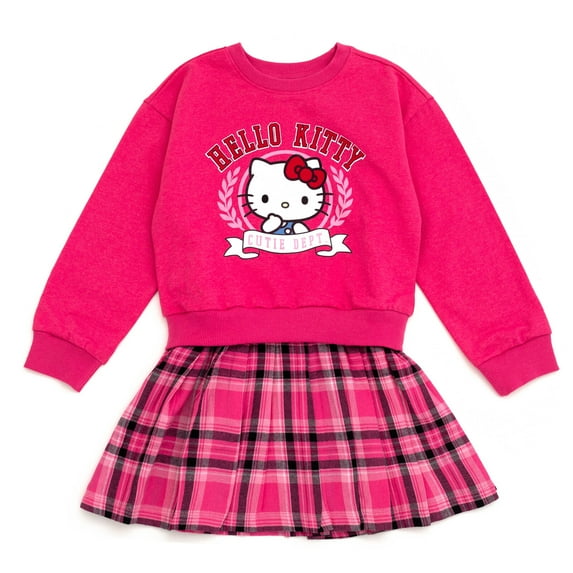 Hello Kitty Fleece Flannel Oversized Dress Plaid Toddler to Big Kid