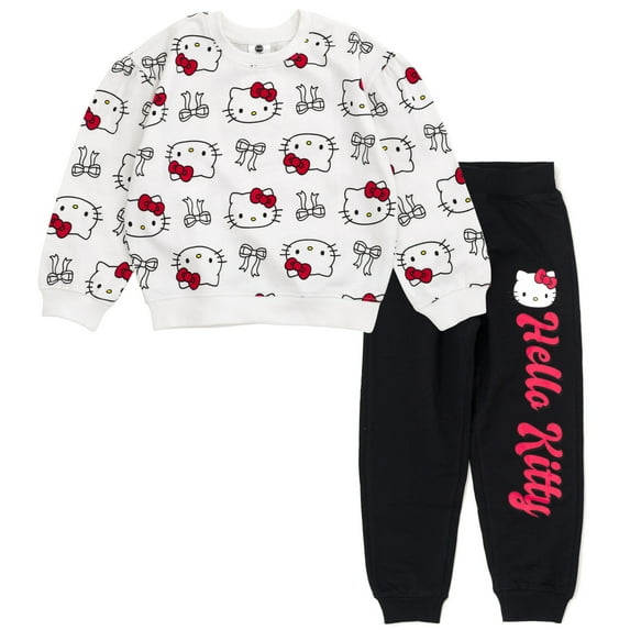 Hello Kitty Fleece Sweatshirt and Jogger Pants Outfit Set Toddler to Big Kid