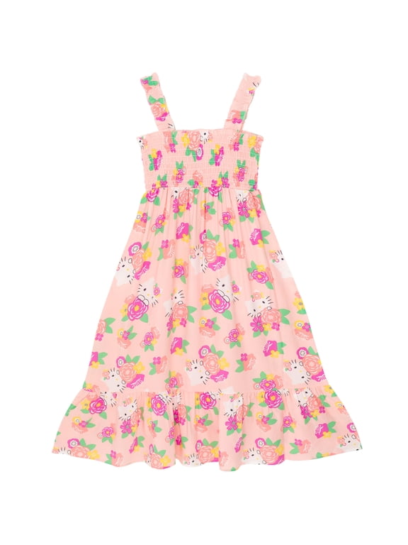 Floral Square Neck Smocked Cami Maxi Dress Little Kid to Big