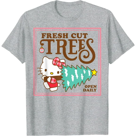 Hello Kitty Fresh Cut Christmas Trees DTG Print Unisex T-Shirt