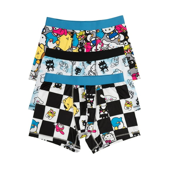 Hello Kitty & Friends 3-Pack of Men's Character Boxer Briefs-Medium