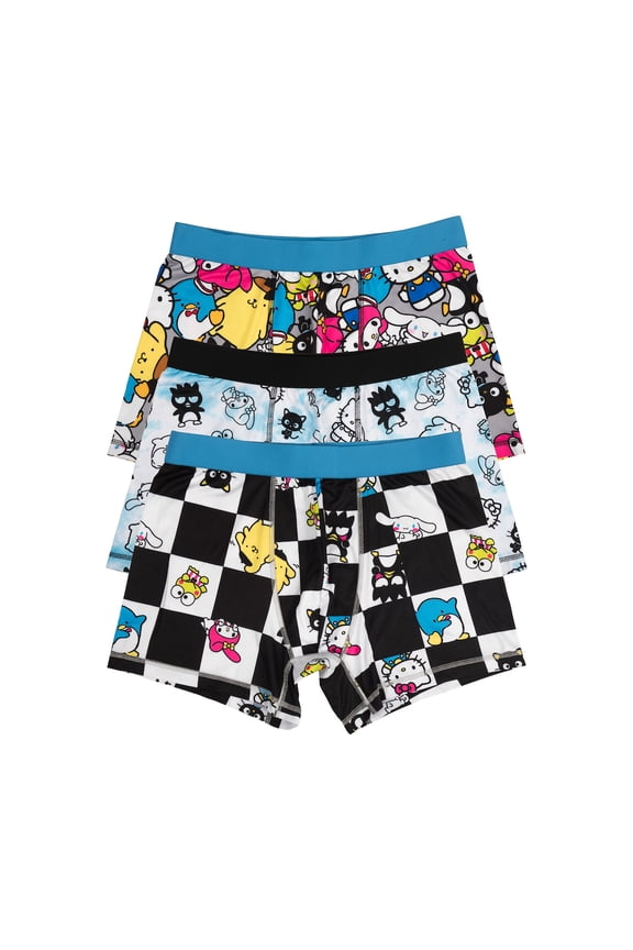 Hello Kitty & Friends 3-Pack of Men's Character Boxer Briefs-XL