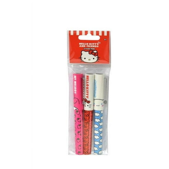 Hello Kitty & Friends 3pk Pens in Poly Bag with Header