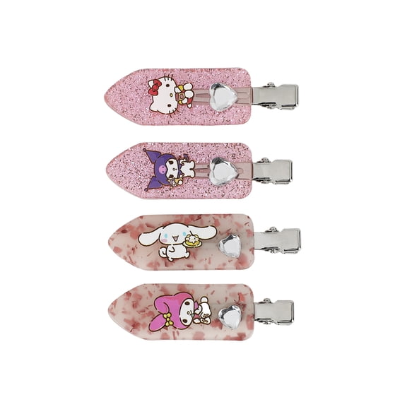 Hello Kitty & Friends 4-Piece No-Crimp Hair Clips Set