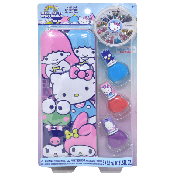 Hello Kitty Friends 4pc Nail Polish Set for Girls with Travel Tin Ages 3 and Up
