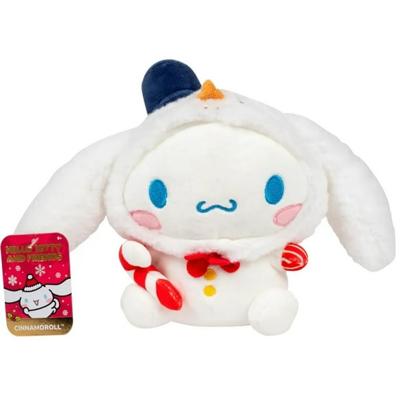 Hello Kitty and Friends 8" Cinnamoroll Snowman Plush - Limited Edition Officially Licensed Sanrio - Soft Stuffed Animal Toy Figure - Easter Basket Stuffer Gift for Kids, Girls, Boys