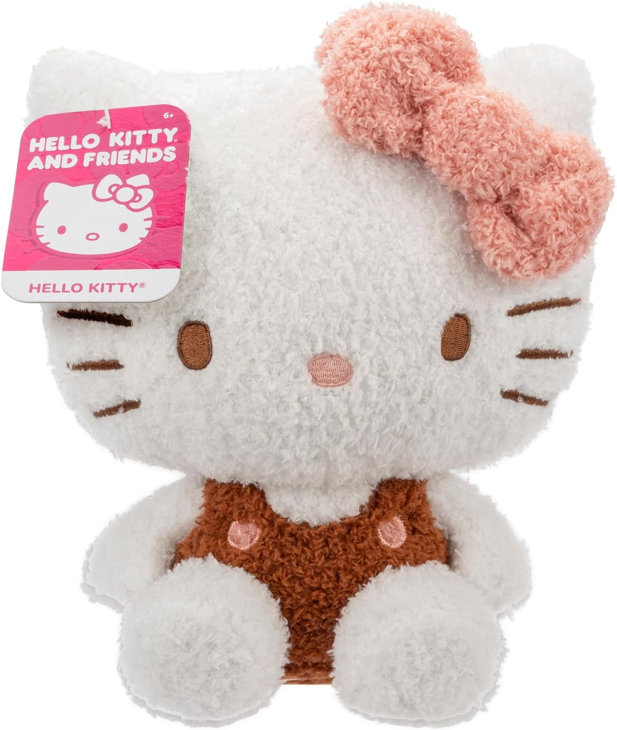 Hello Kitty & Friends 8" Hello Kitty Velveteen Plush - Officially Licensed - Collectible Cute Soft Sanrio Hello Kitty Stuffed Animal Toy - Gift for Kids, Girls, Boys & Fans of Hello Kitty