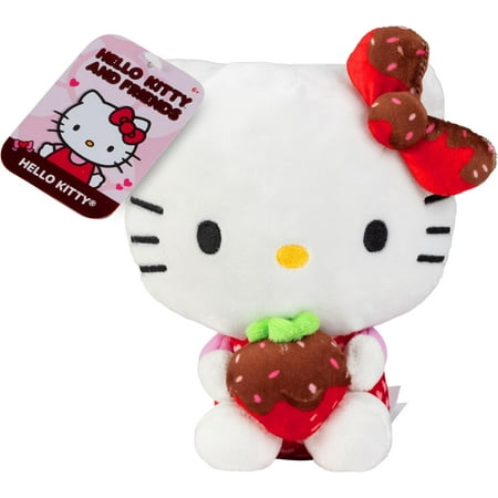 Hello Kitty and Friends 8-Inch Plush with Chocolate Covered Strawberry - Officially Licensed Sanrio Product - Cute Soft Doll Stuffed Animal Toy - Gift for Kids, Girls, Boys