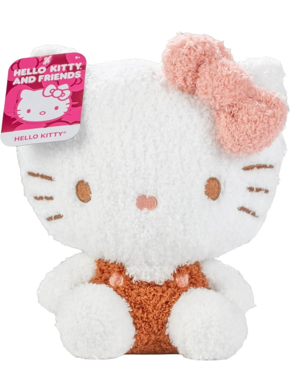 Hello Kitty & Friends 8" Hello Kitty Velveteen Plush - Officially Licensed - Collectible Cute Soft Sanrio Hello Kitty Stuffed Animal Toy - Gift for Kids, Girls, Boys & Fans of Hello Kitty