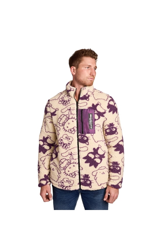 Hello Kitty & Friends All-Over Character Print Men's Long Sleeve Outerwear Jacket-Small-Medium