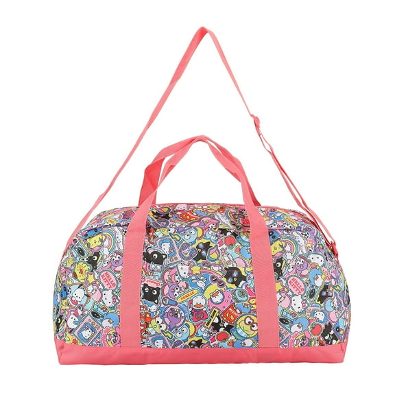Hello Kitty & Friends All-Over Character Print White & Pink 21" Packable Duffel