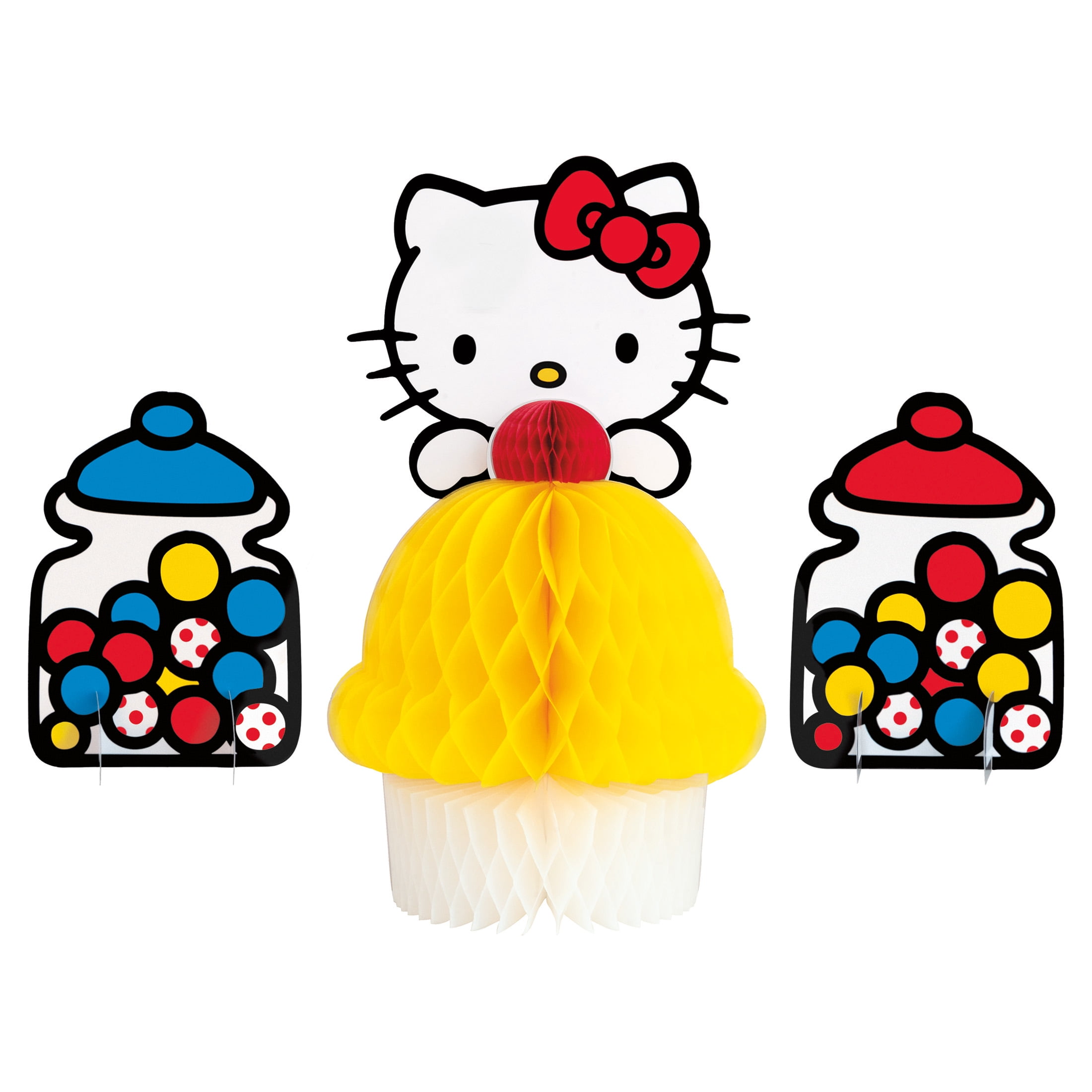 Hello Kitty & Friends Assorted Honeycomb Tissue Centerpieces, 3ct