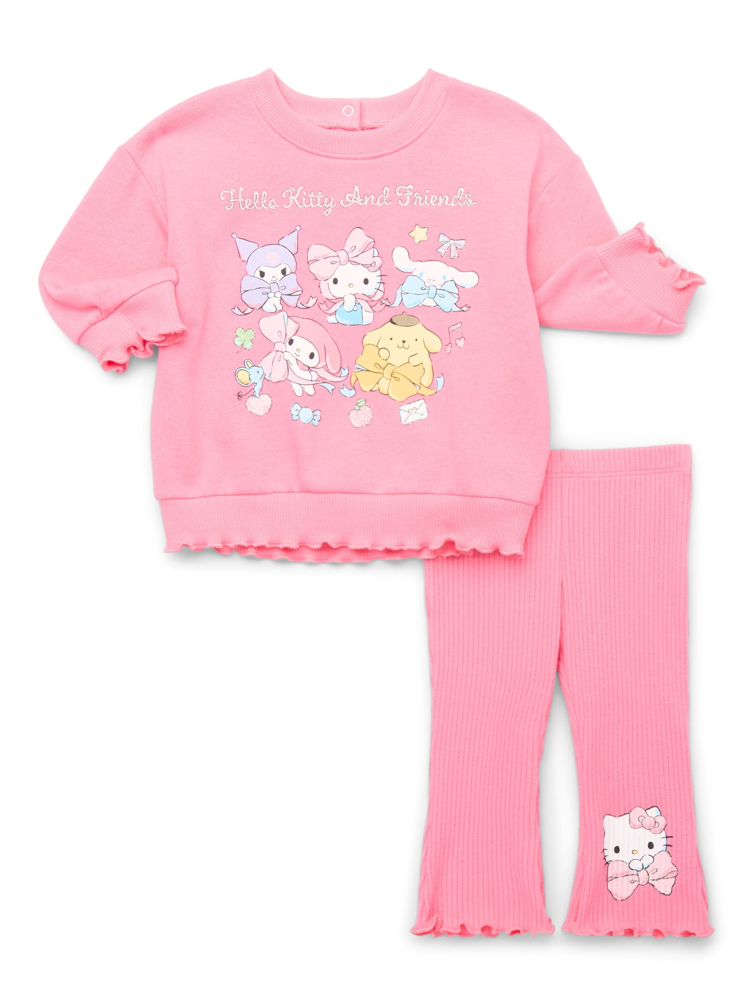 Hello Kitty and Friends Baby Girls Graphic Sweatshirt and Flared Leggings Set, 2-Piece, Sizes 0M-24M
