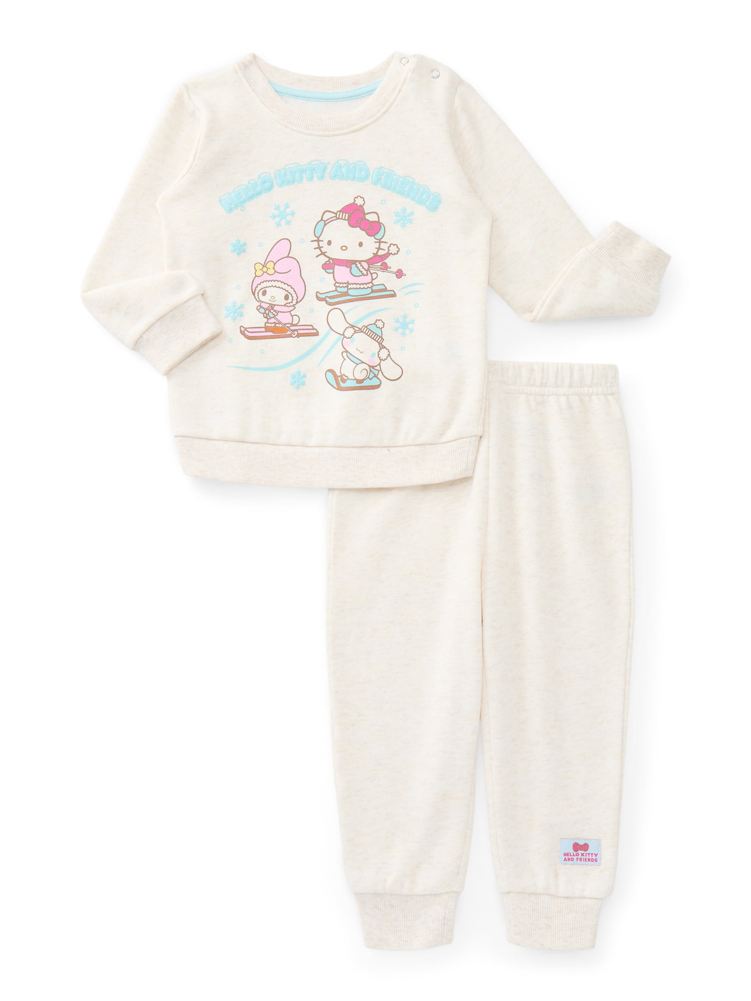 Hello Kitty and Friends Baby Girls Crewneck Sweatshirt and Joggers Set, 2-Piece, Sizes 0/3M-24M