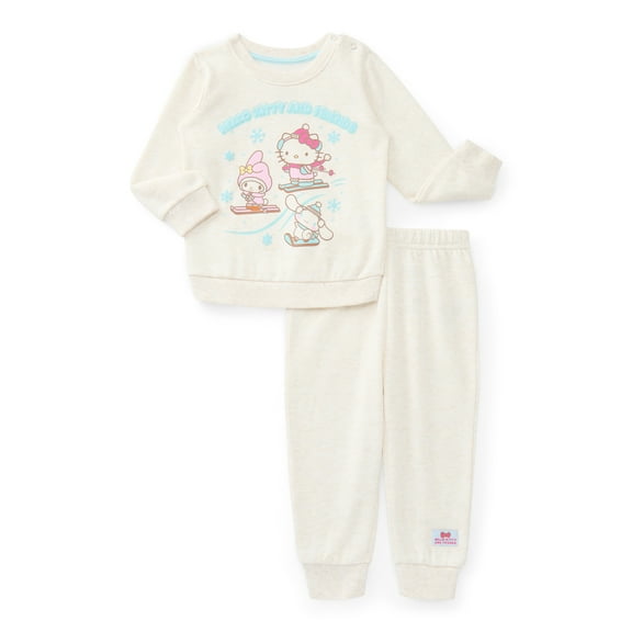 Hello Kitty and Friends Baby Girls Crewneck Sweatshirt and Joggers Set, 2-Piece, Sizes 0/3M-24M