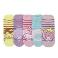 thumbnail image 1 of Hello Kitty & Friends Bathtime Women's 5-Pair Striped Ankle Socks, 1 of 7