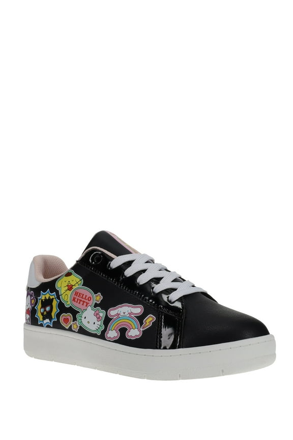 & Friends By Sanrio Women's Black Casual Court Sneakers